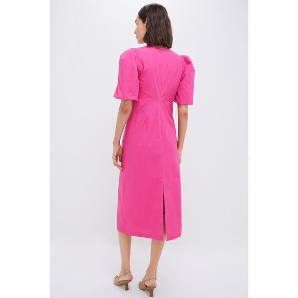 HYACINTH HOUSE Bright Pink Bows Keelin Midi Dress Size S NWT - Picture 2 of 8